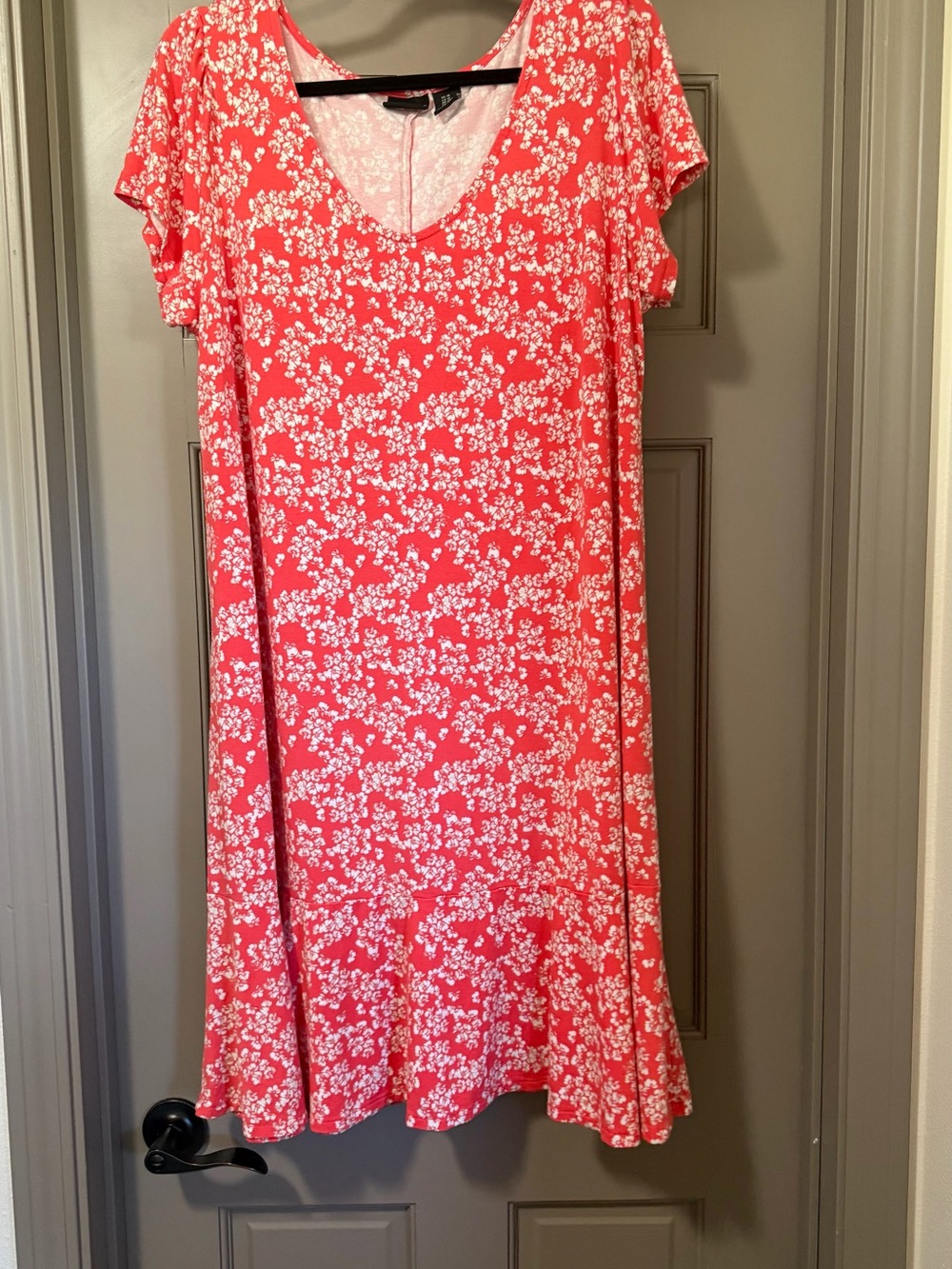 Rachel Zoe Coral Floral Scoop Neck Dress plus size 1X
